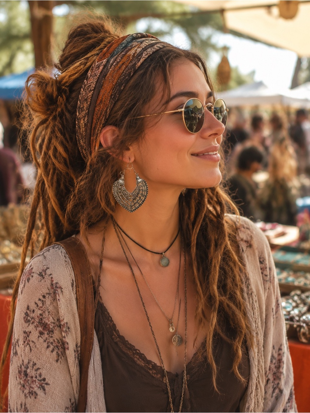Silver Boho Metal Dangle Festival Earrings